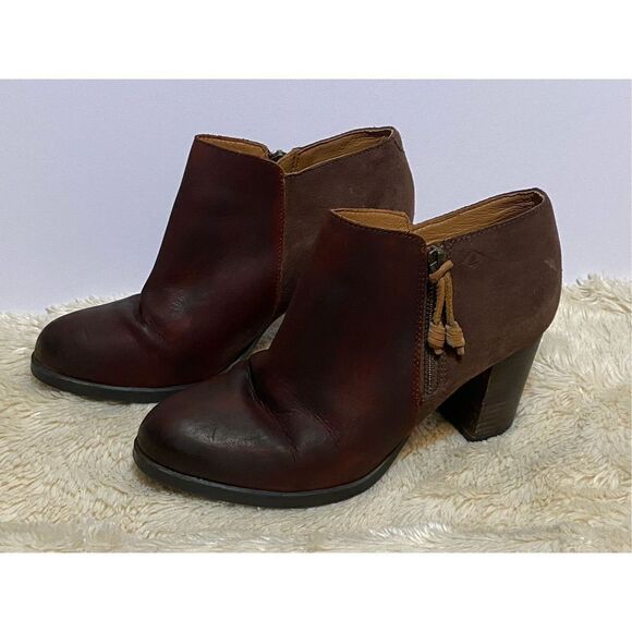 Sperry Women’s Top Sider Ankle Dasher Lillie Side Zip Block Heel Brown Sz 8 - Picture 1 of 8